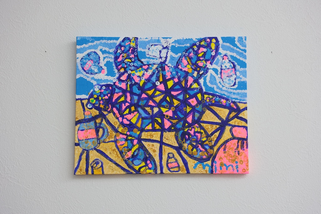 もがくウミガメ